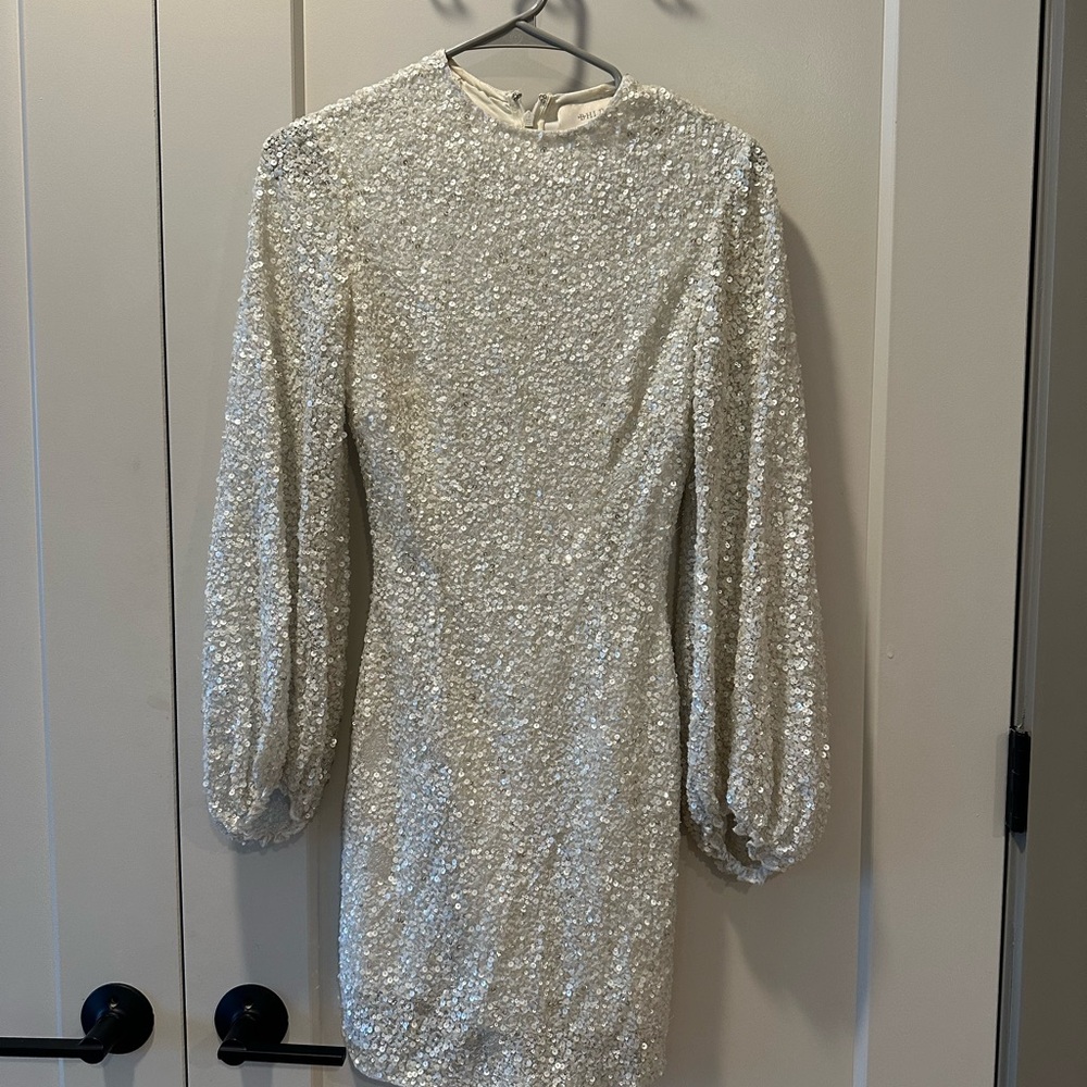 Elegant White Sequin Dress